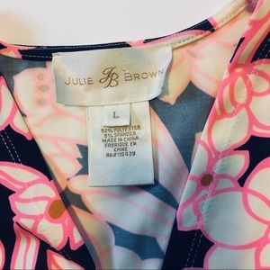 JB by Julie Brown Dresses - Julie Brown Navy Pink & White Knotted Dress JB by Julie Brown Dresses - Julie Brown Navy Pink & White Knotted Dress